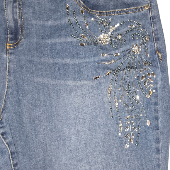 Lot of 2 VTG Y2K INC INTL CONCEPTS Knit  Pants Rhinestone Jeans. SZ 16 Capri - Picture 11 of 13